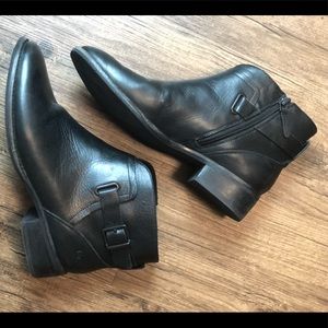 Short Black Leather UGG booties